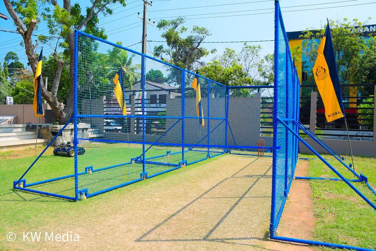 Rahula college new practice turf for Cricket