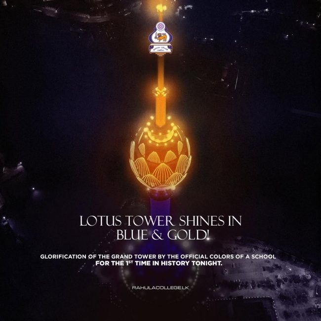 lotus tower blue&gold